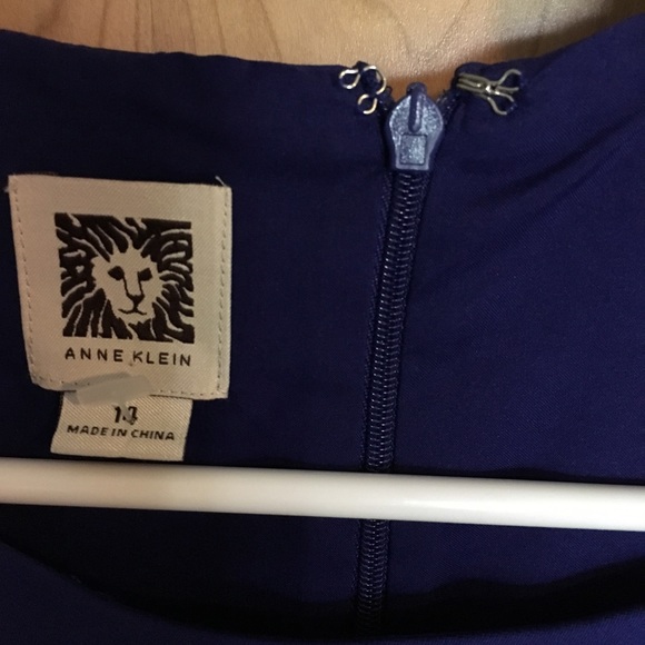 Anne Klein blue peplum dress 14 - Picture 4 of 6